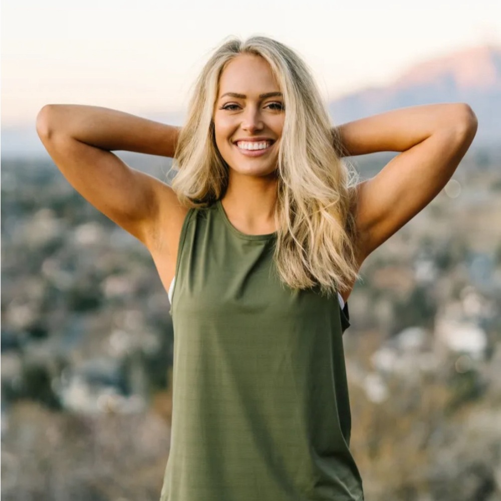 ZYIA - Olive Horizon Muscle Tank